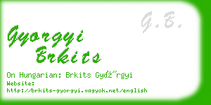 gyorgyi brkits business card